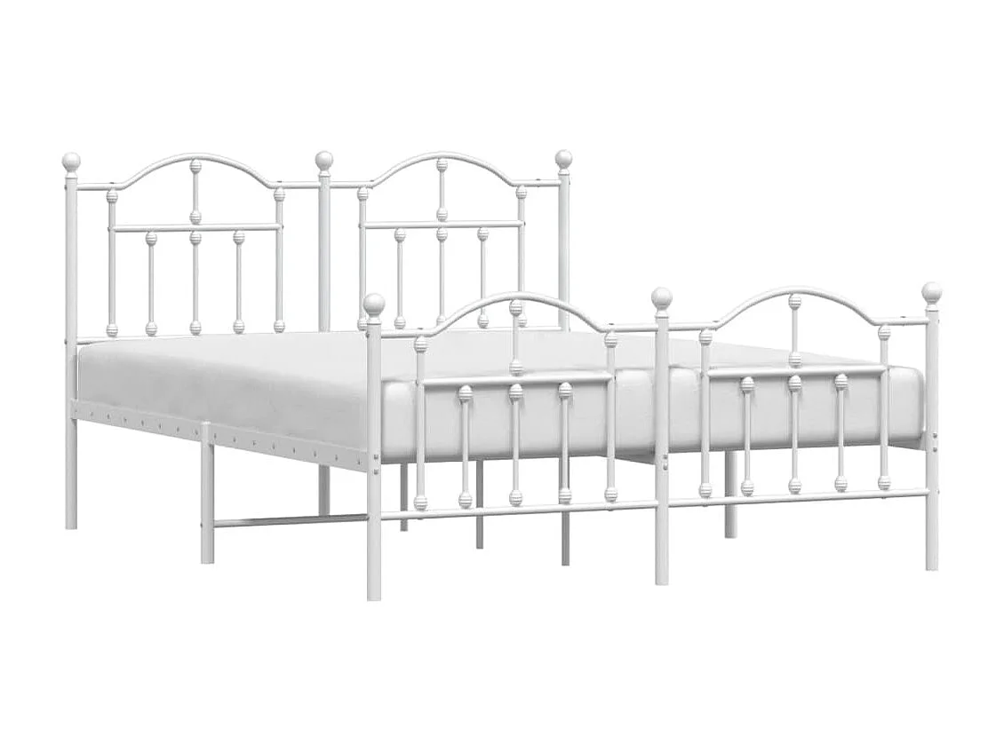 Estructura cama metal cabecero y pie de cama blanco 140x190 cm