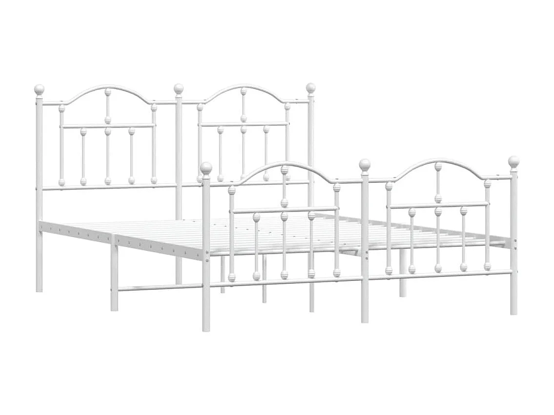 Estructura cama metal cabecero y pie de cama blanco 140x190 cm