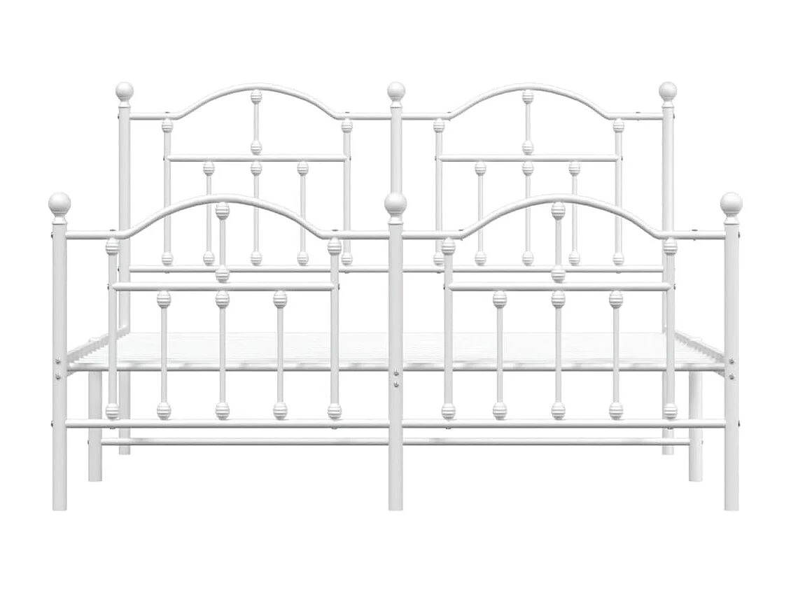 Estructura cama metal cabecero y pie de cama blanco 140x190 cm