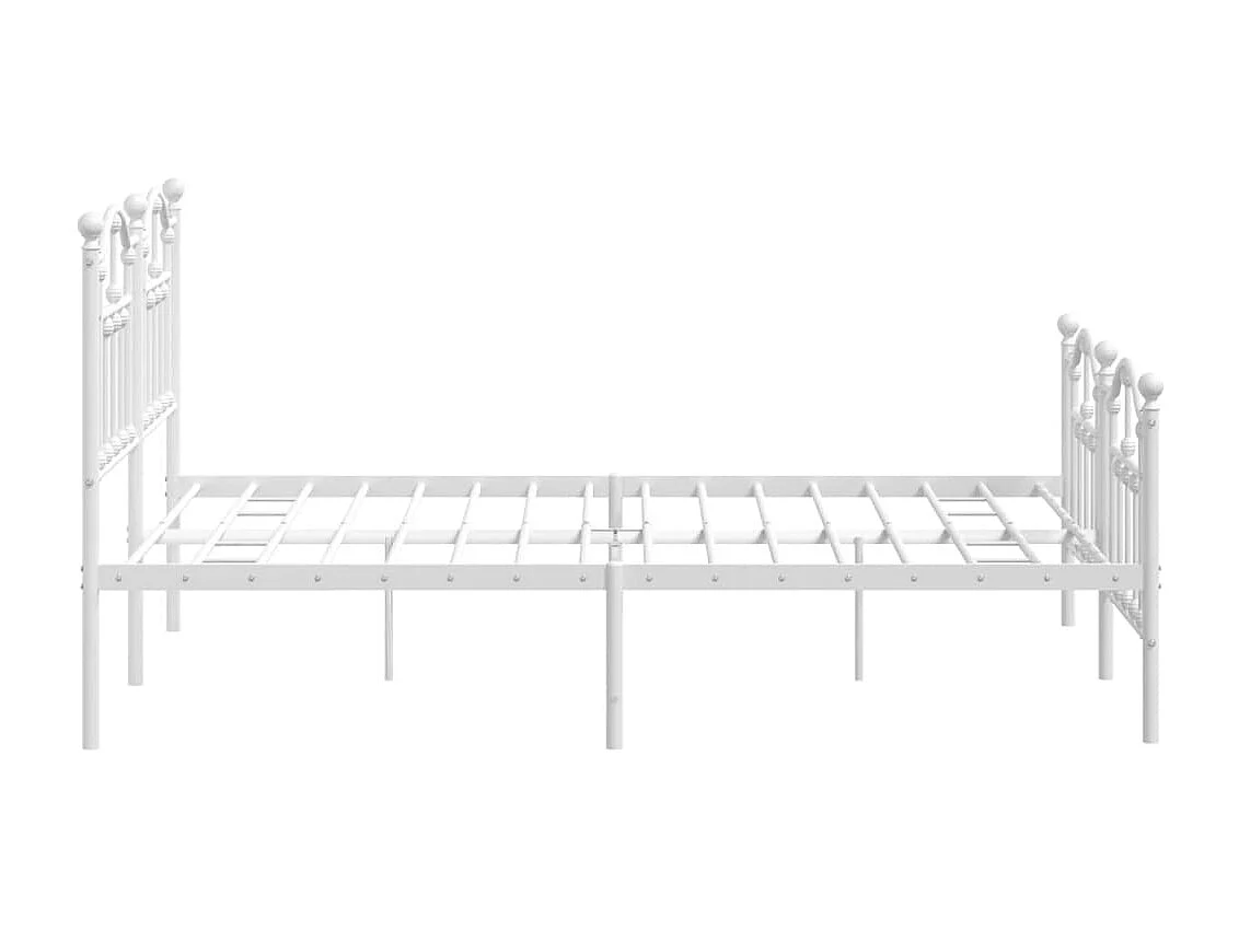 Estructura cama metal cabecero y pie de cama blanco 140x190 cm