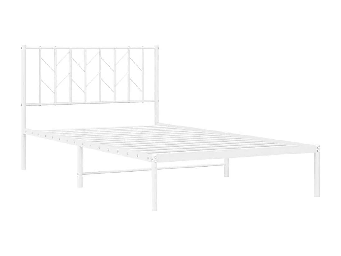 Estrutura de cama em metal com cabeceira 107x203 cm branco