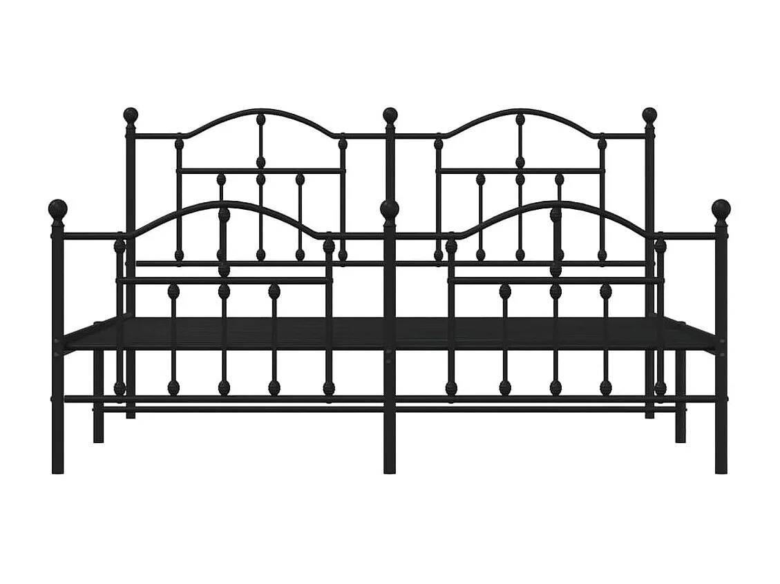Estructura de cama cabecero y pie de cama metal negro 160x200cm