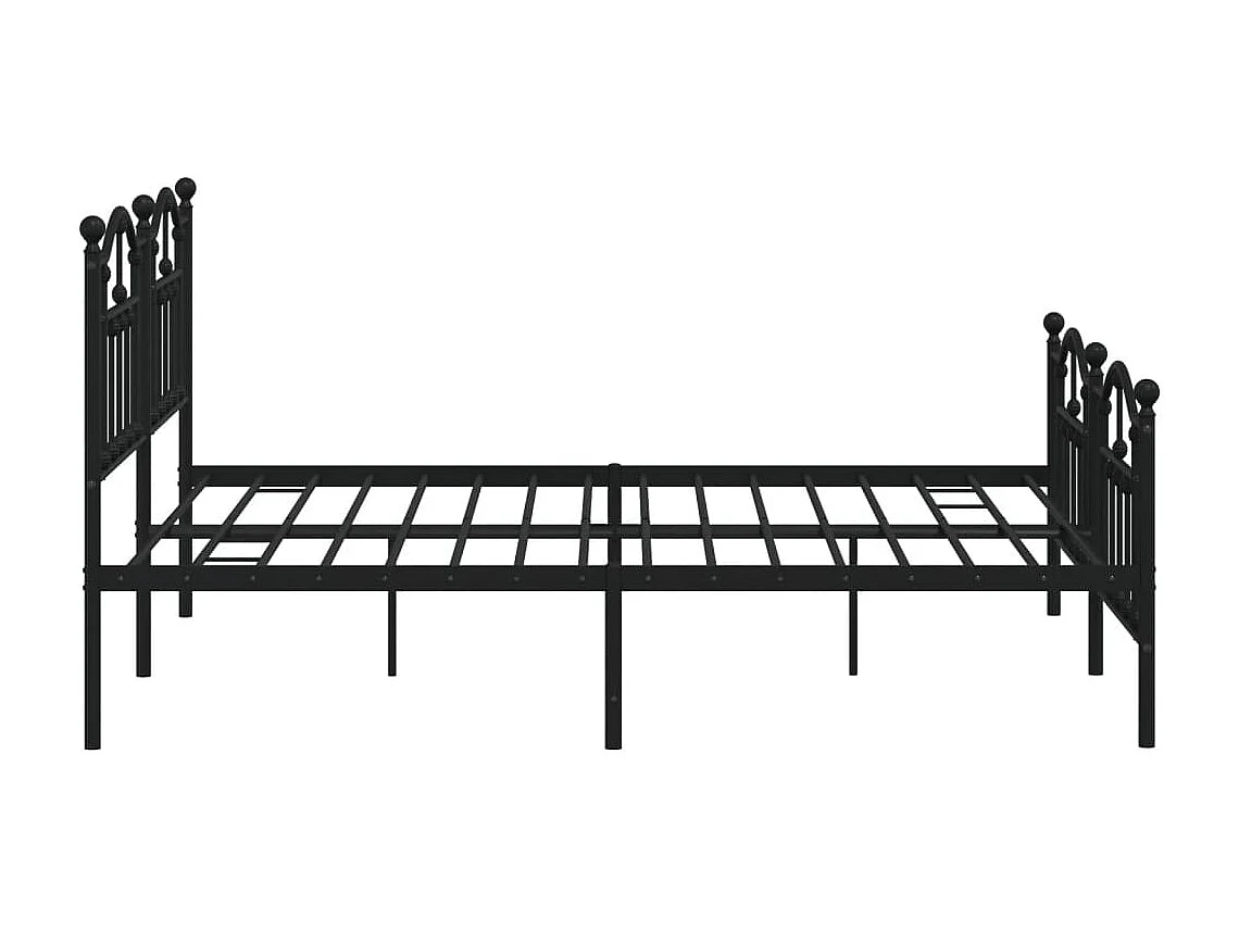 Estructura de cama cabecero y pie de cama metal negro 160x200cm
