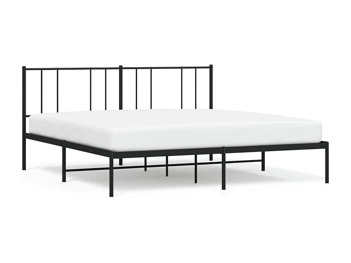 Estrutura de cama em metal com cabeceira 180x200 cm preto