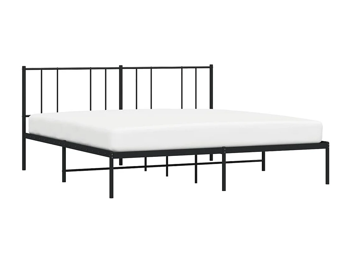 Estrutura de cama em metal com cabeceira 180x200 cm preto