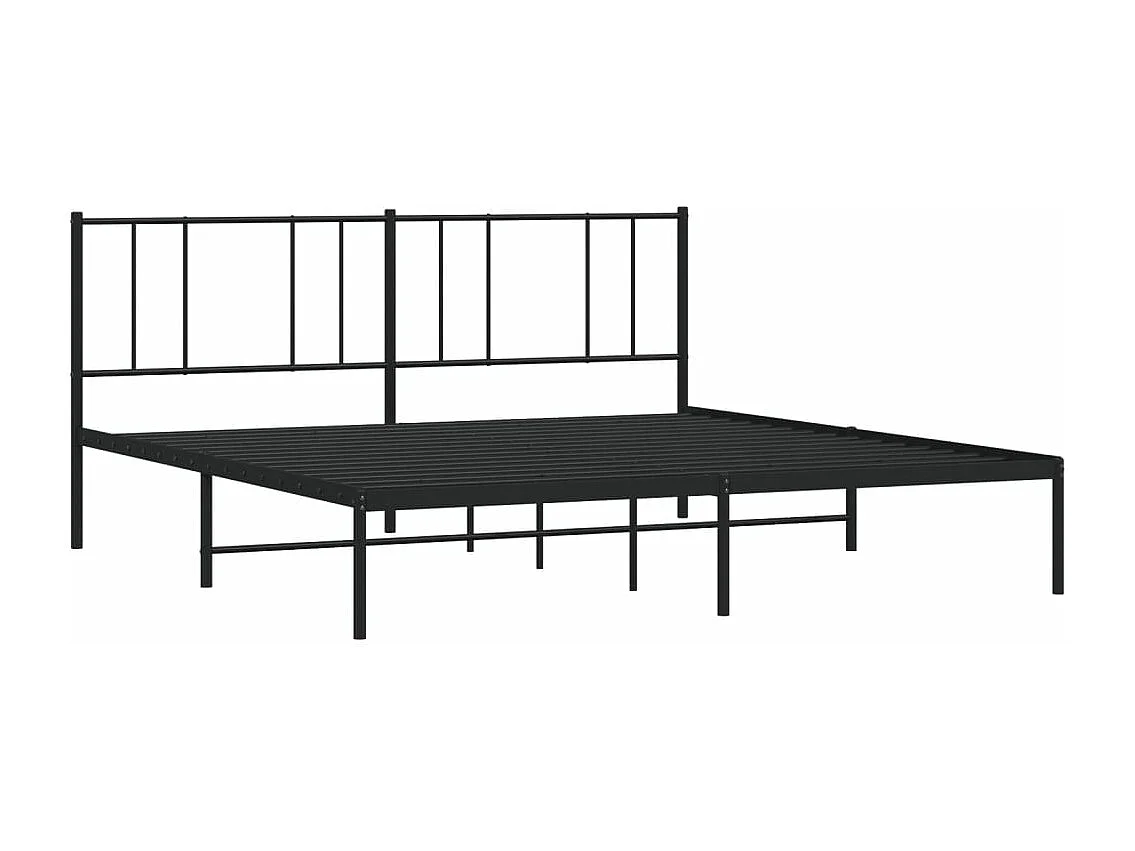 Estrutura de cama em metal com cabeceira 180x200 cm preto