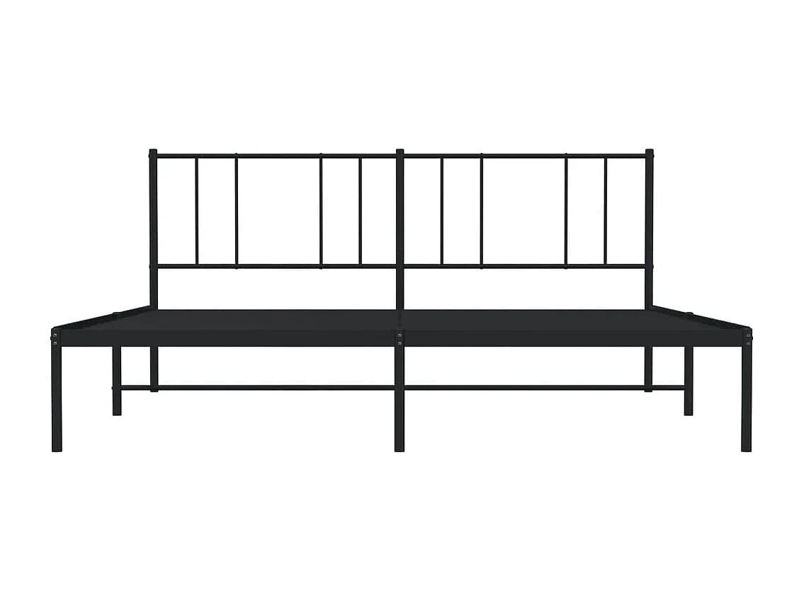 Estrutura de cama em metal com cabeceira 180x200 cm preto