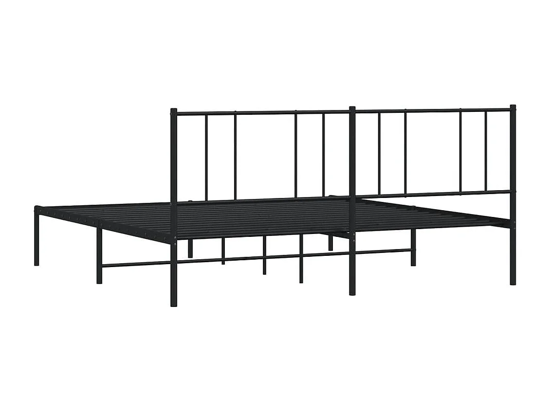 Estrutura de cama em metal com cabeceira 180x200 cm preto