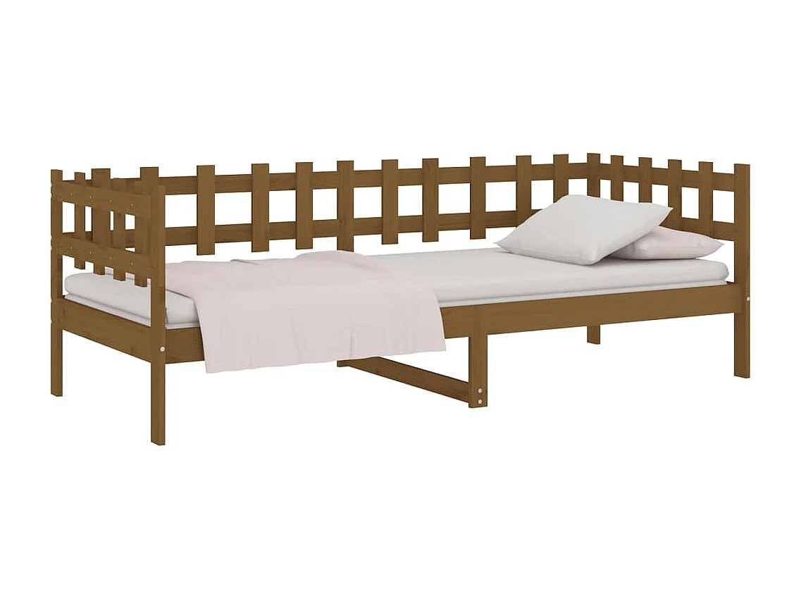 Lit de jour Marron miel 80x200 cm Bois de pin massif
