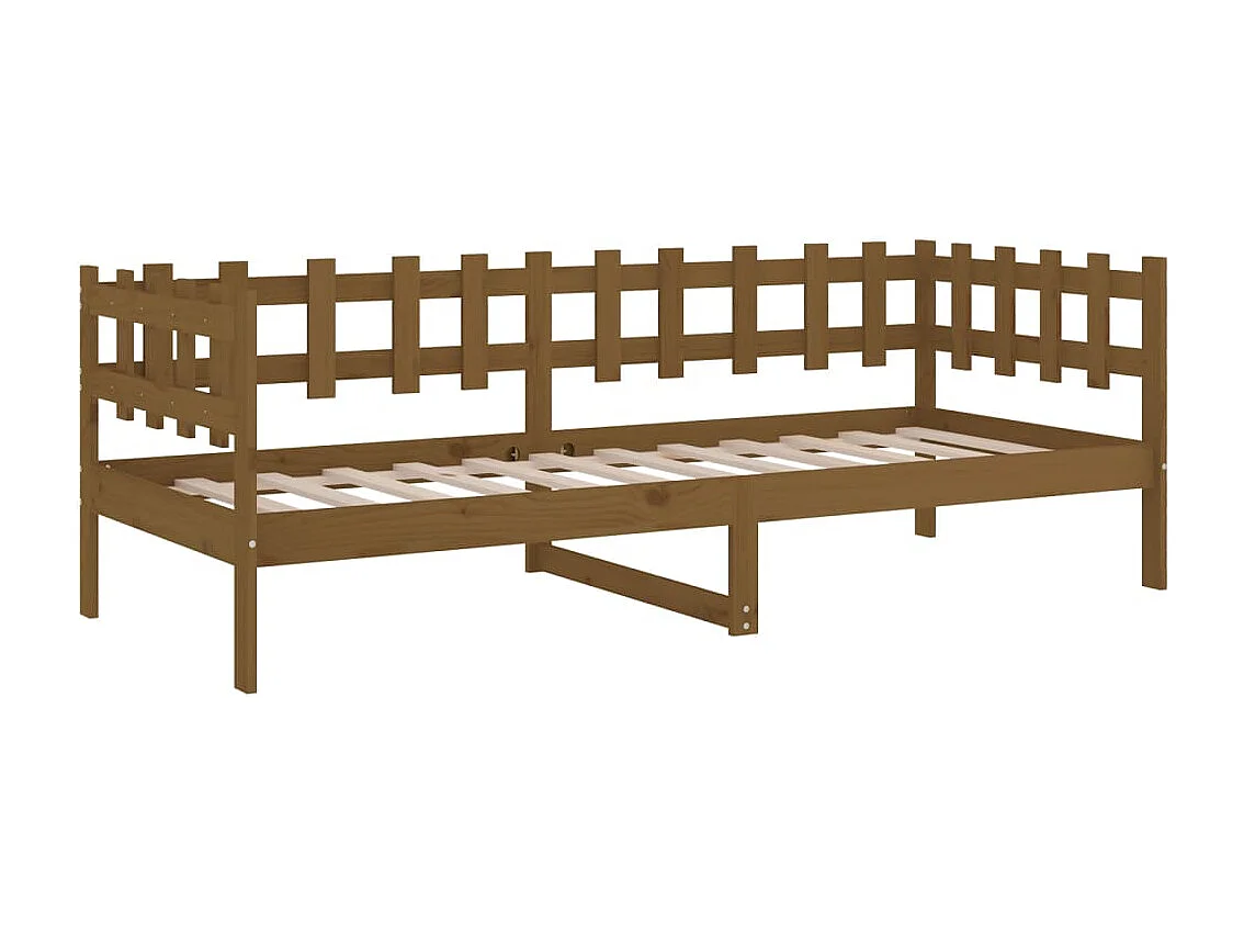 Lit de jour Marron miel 80x200 cm Bois de pin massif