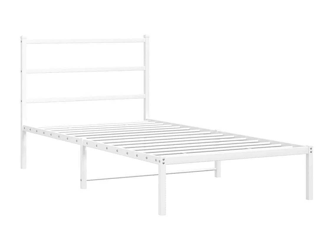 Estrutura de cama em metal com cabeceira 107x203 cm branco