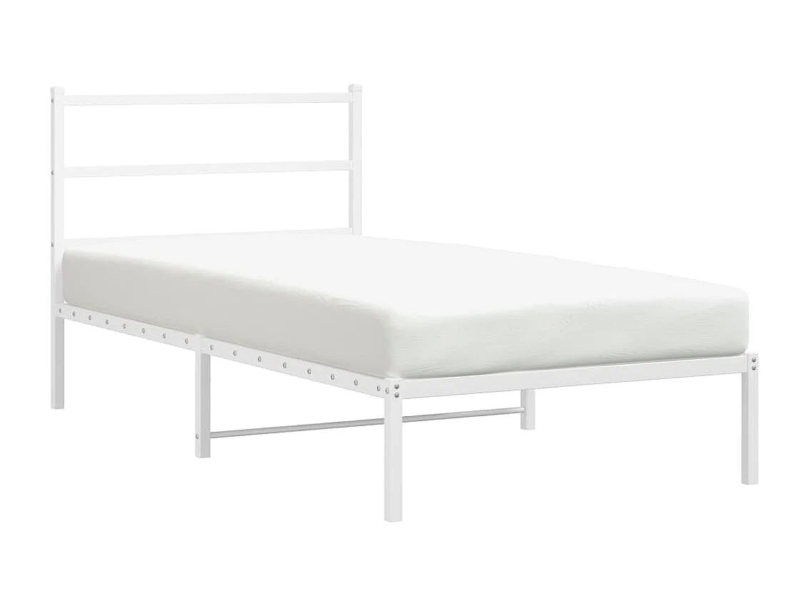Estrutura de cama em metal com cabeceira 107x203 cm branco