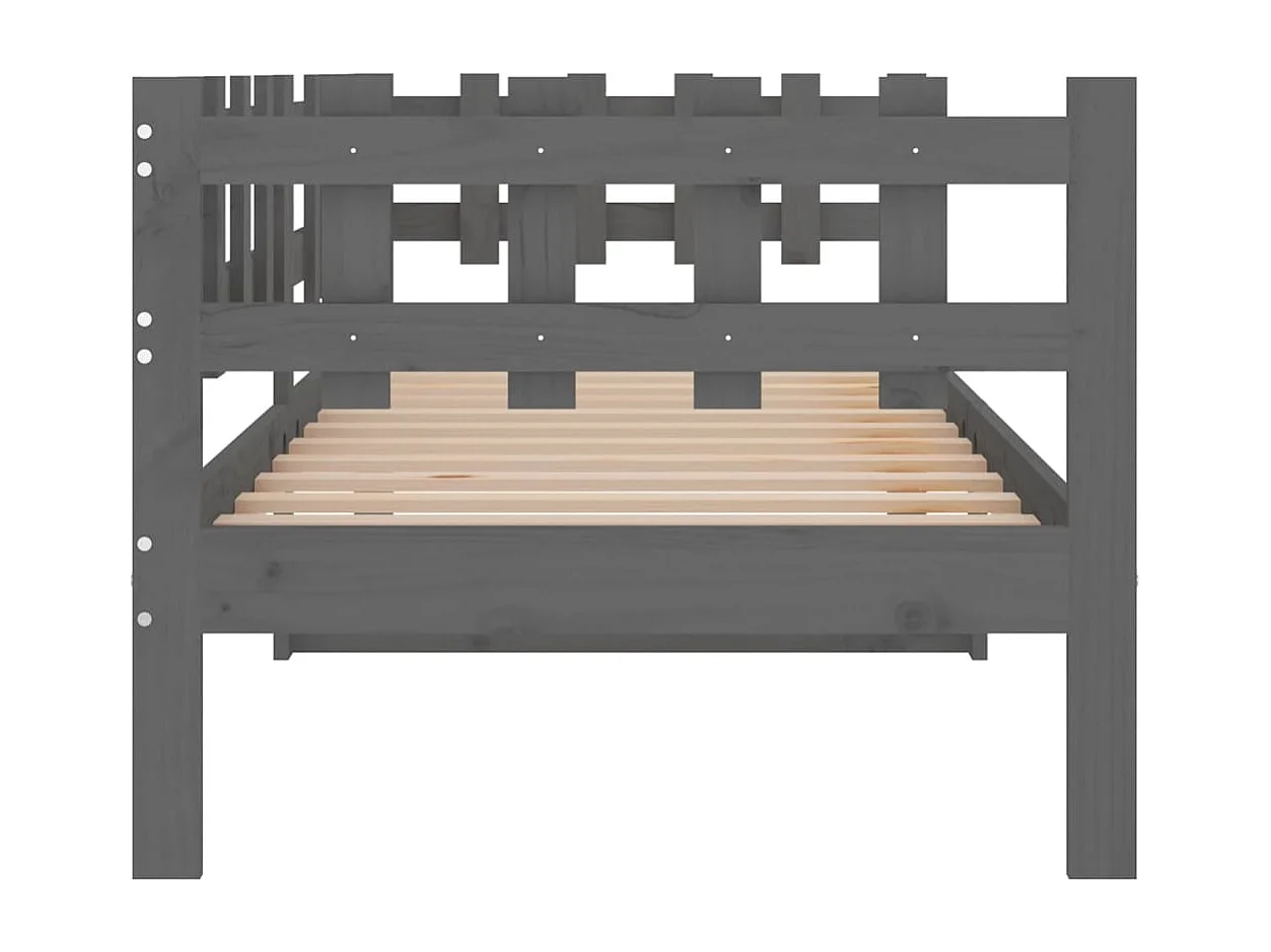 Lit de jour Gris 90x190 cm Bois de pin massif