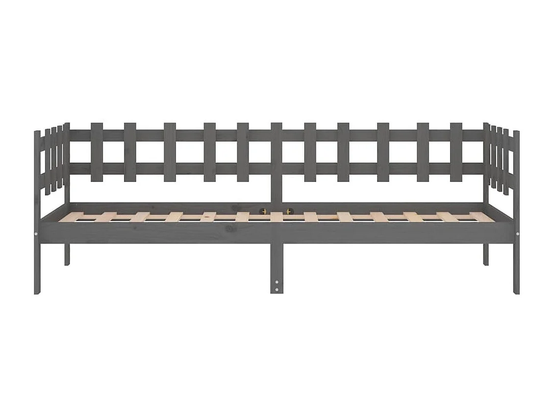 Sofá cama madera maciza de pino gris 90x190 cm