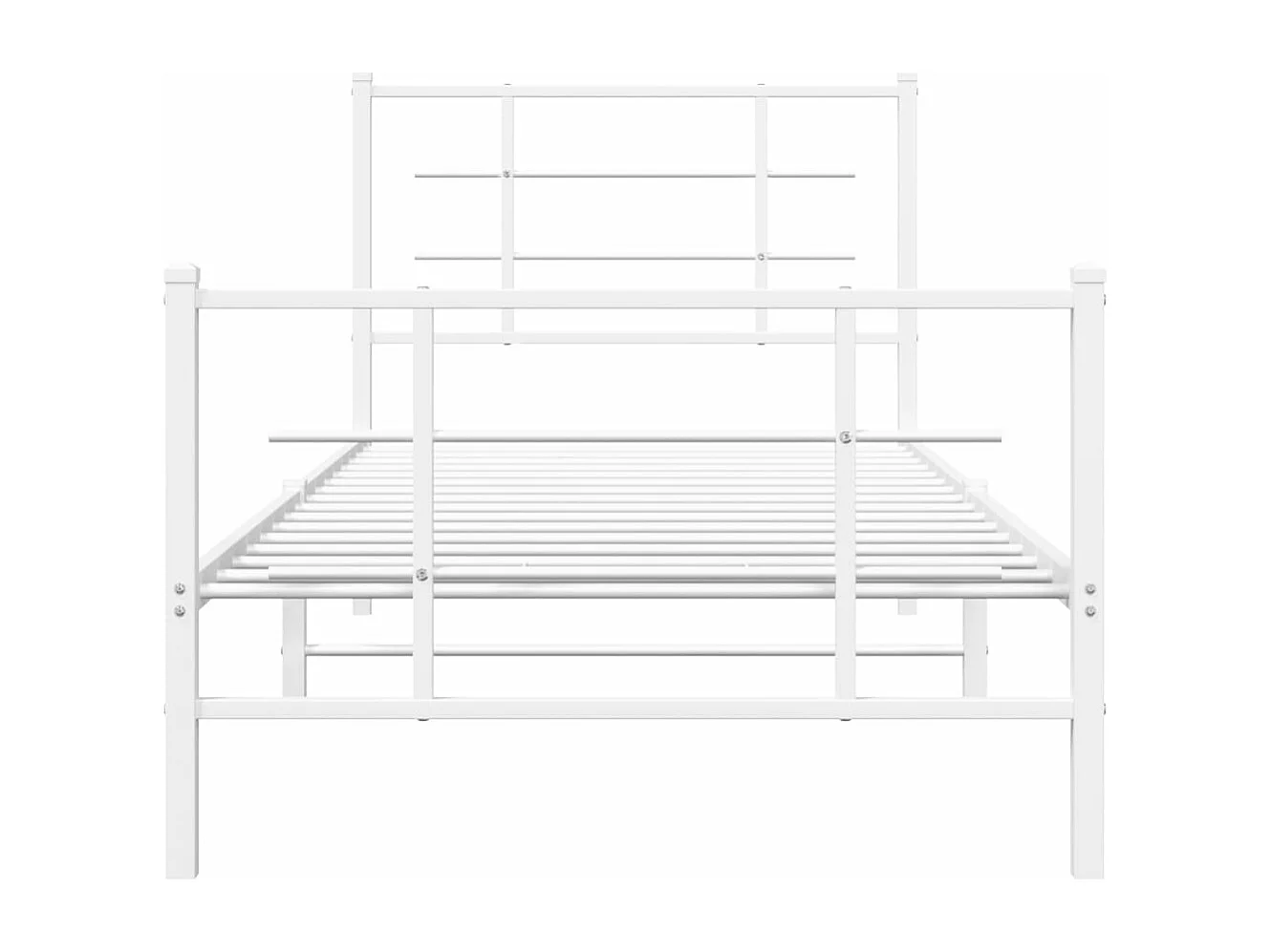 Estrutura de cama com cabeceira e pés 90x200 cm metal branco