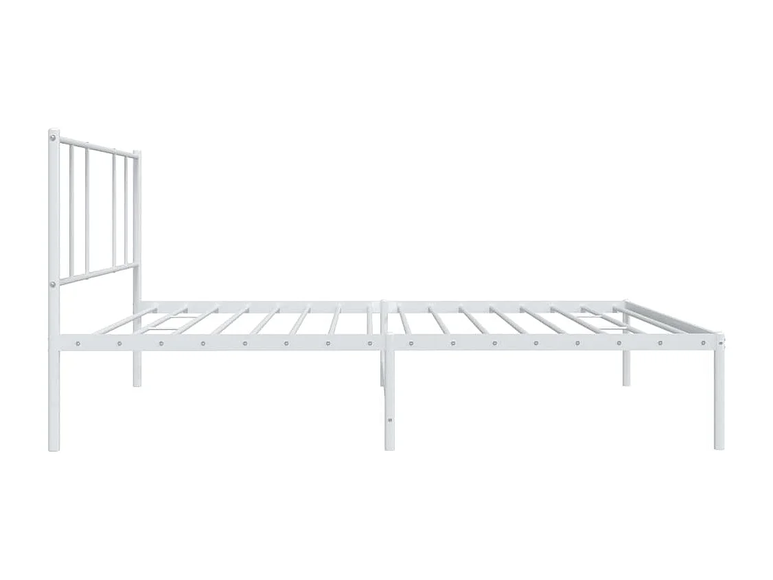Estructura de cama de metal con cabecero blanco 80x200 cm