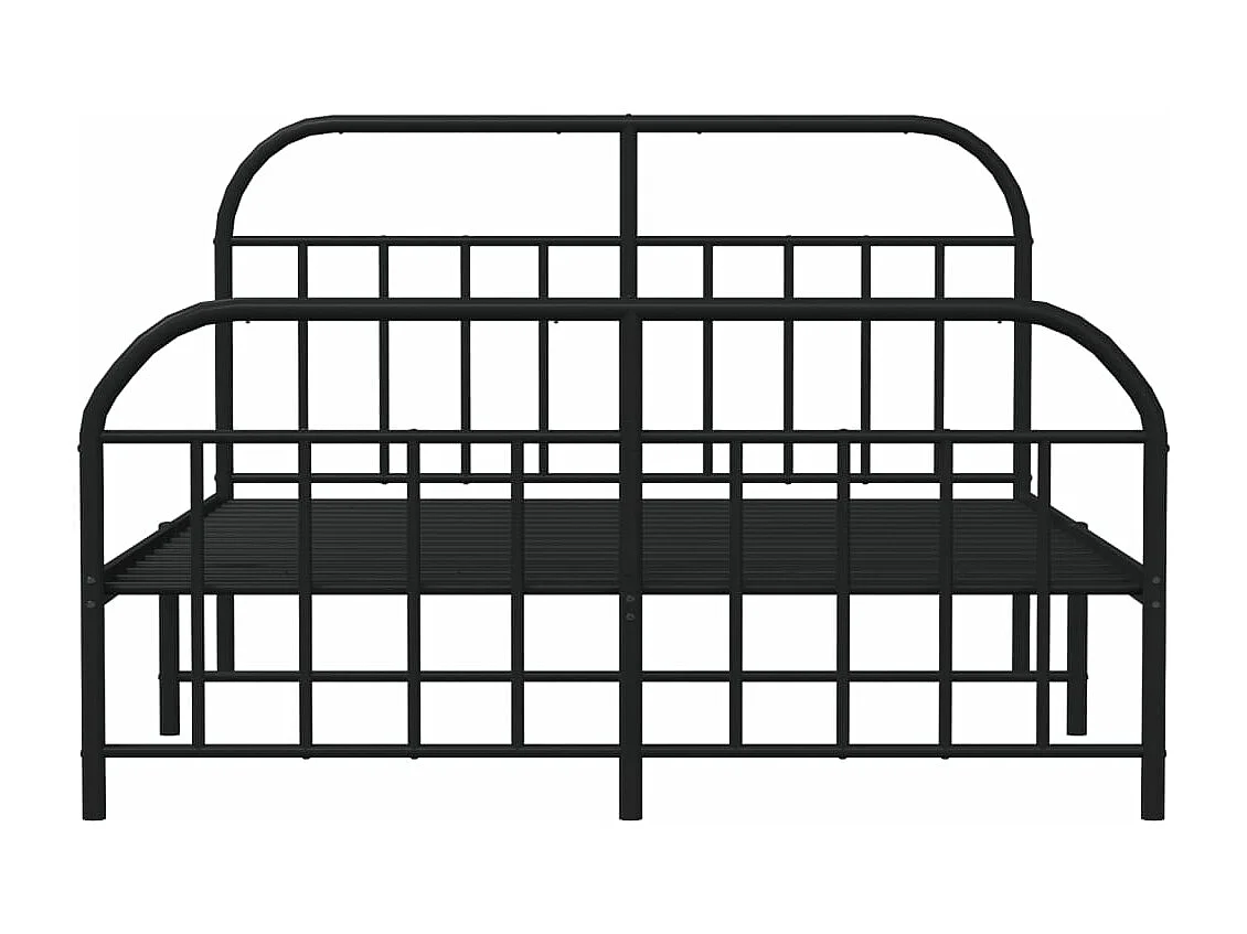 Estrutura de cama com cabeceira e pés 140x190 cm metal preto