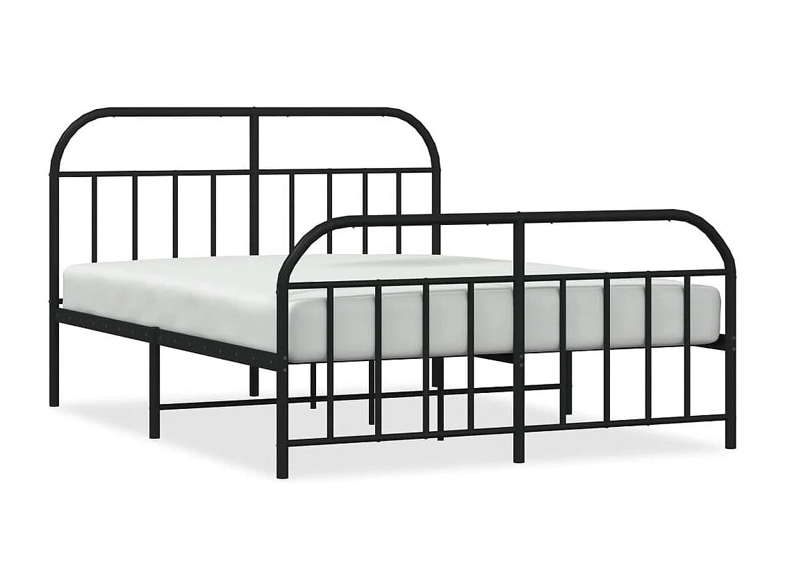 Estructura de cama cabecero y pie de cama metal negro 140x190cm
