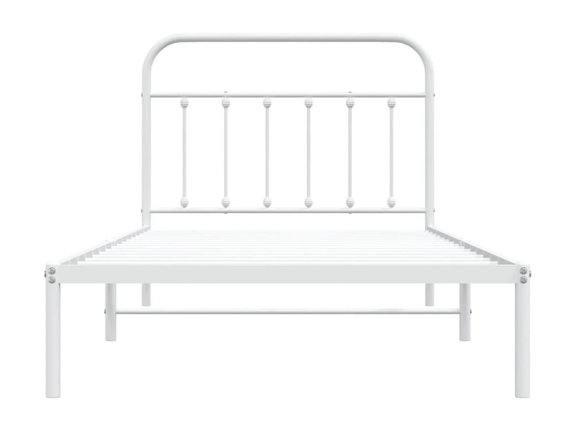 Estrutura de cama com cabeceira 100x200 cm metal branco
