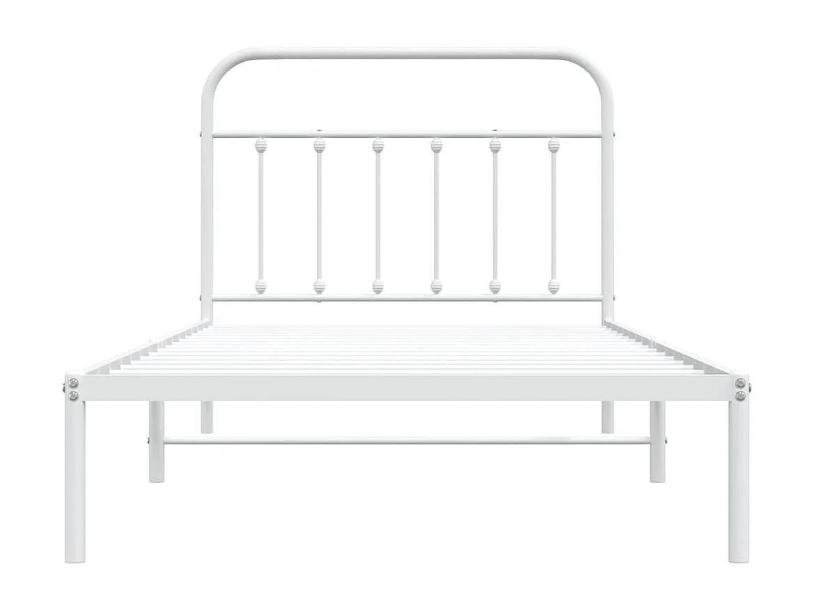 Estrutura de cama com cabeceira 100x200 cm metal branco