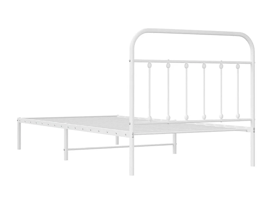 Estrutura de cama com cabeceira 100x200 cm metal branco