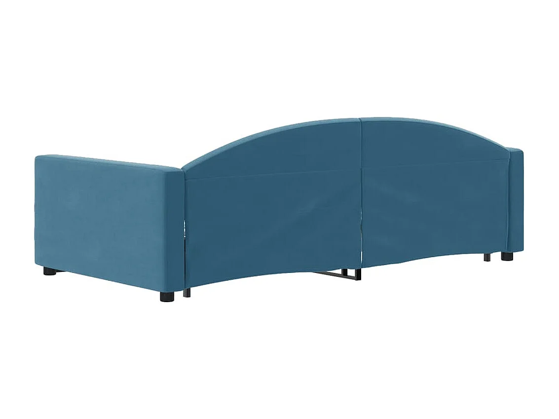 Sofá-cama com gavetão e gavetas 100x200 cm veludo azul