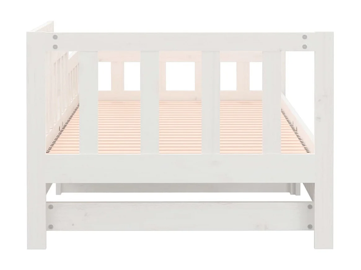 Lit coulissant Blanc 2x(90x190) cm Bois de pin massif