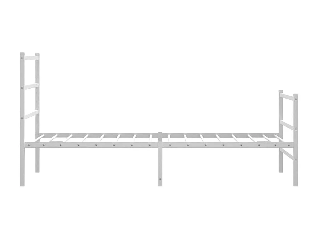 Estructura cama metal con cabecero y estribo blanco 90x200 cm