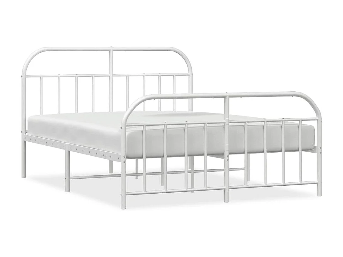 Estructura cama metal con cabecero y estribo blanco 160x200 cm
