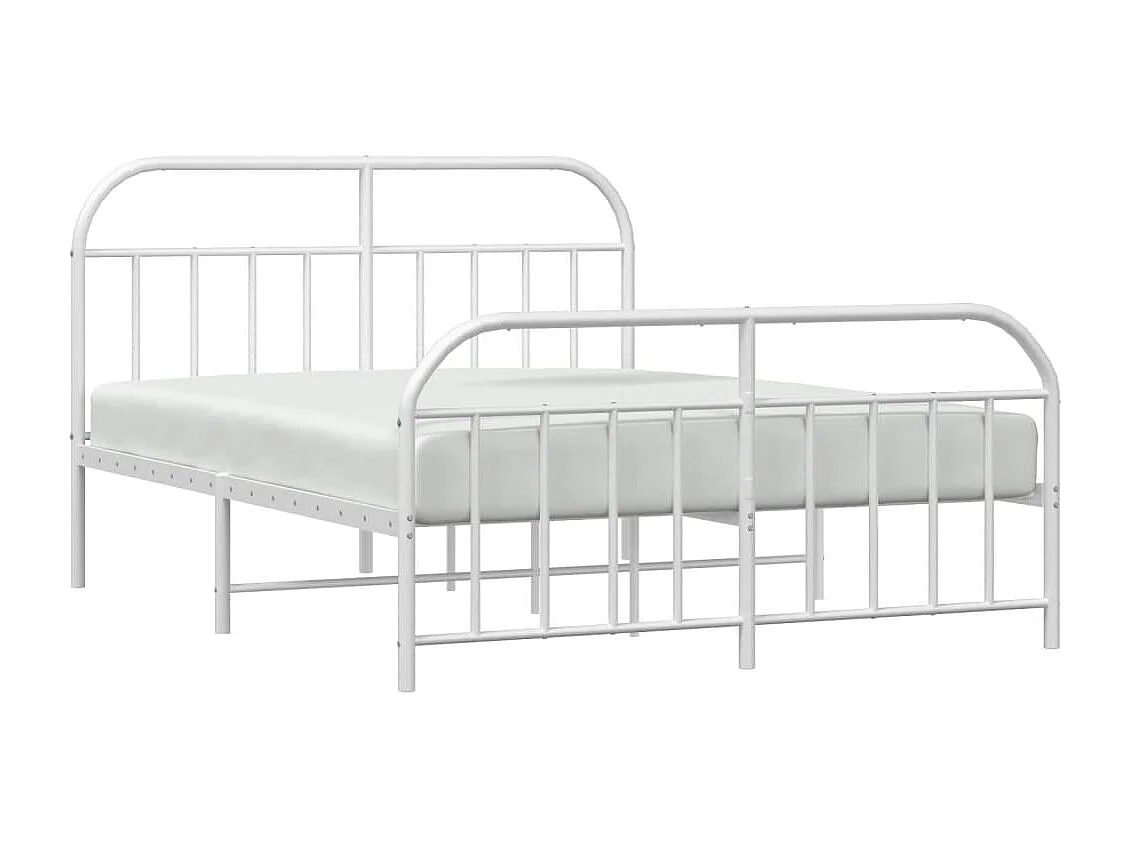 Estructura cama metal con cabecero y estribo blanco 160x200 cm