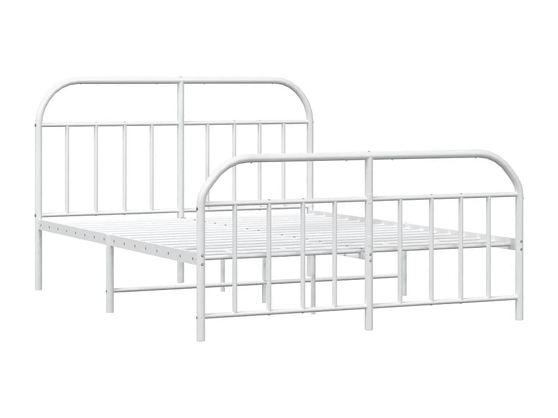 Estructura cama metal con cabecero y estribo blanco 160x200 cm
