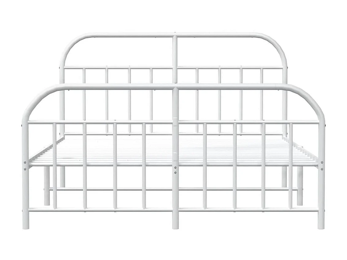 Estructura cama metal con cabecero y estribo blanco 160x200 cm