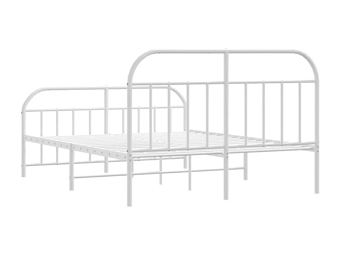 Estructura cama metal con cabecero y estribo blanco 160x200 cm