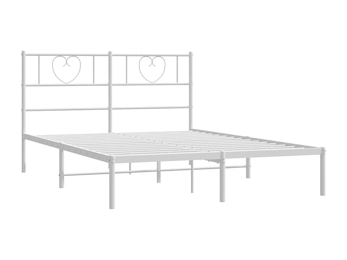 Estructura de cama con cabecero metal blanca 160x200 cm