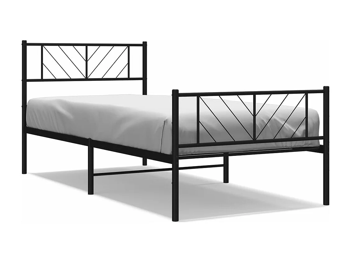 Estrutura de cama com cabeceira e pés 80x200 cm metal preto