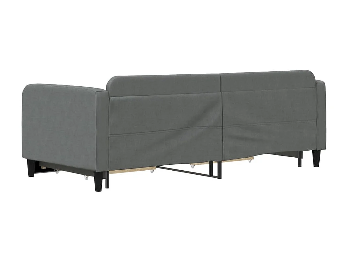 Sofá cama nido con cajones tela gris oscuro 90x190 cm