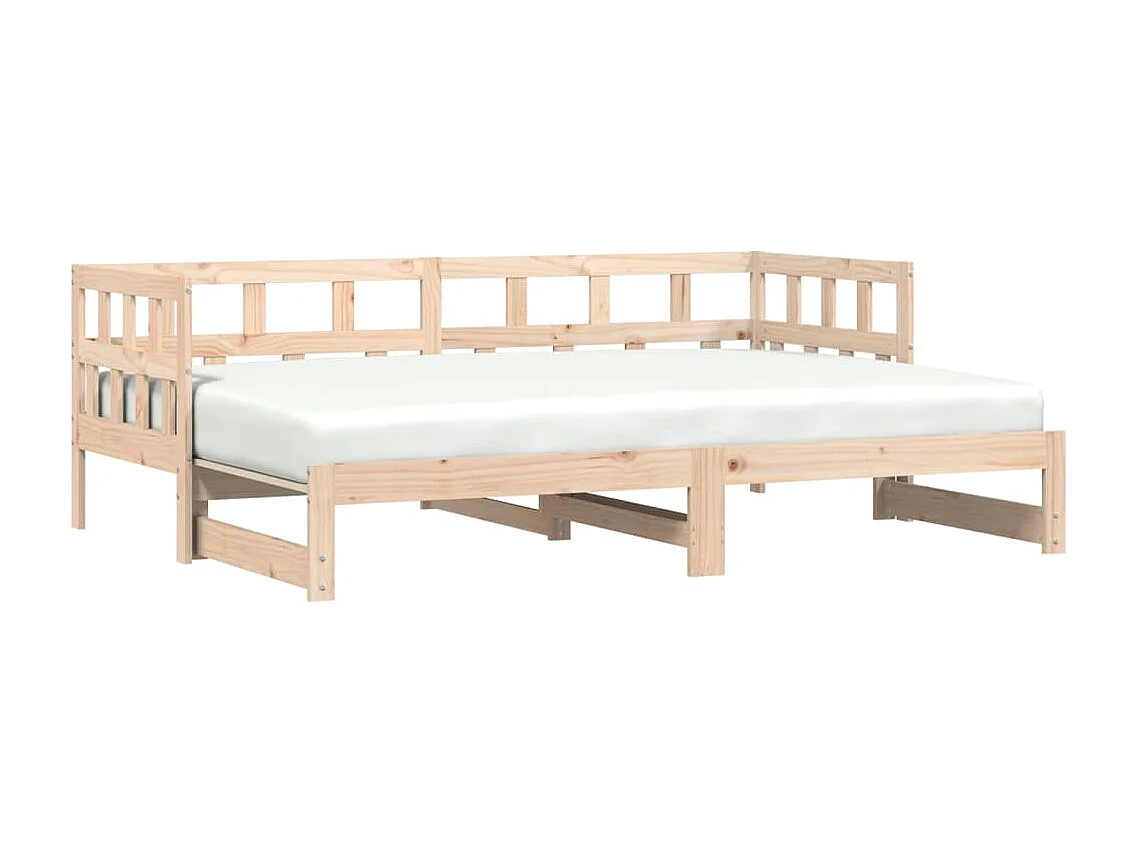 Lit de jour avec lit gigogne 80x200 cm bois de pin massif