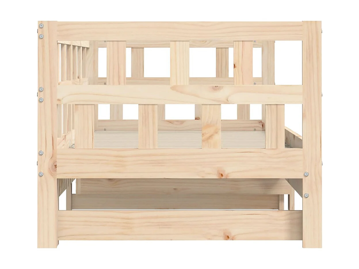 Lit de jour avec lit gigogne 80x200 cm bois de pin massif