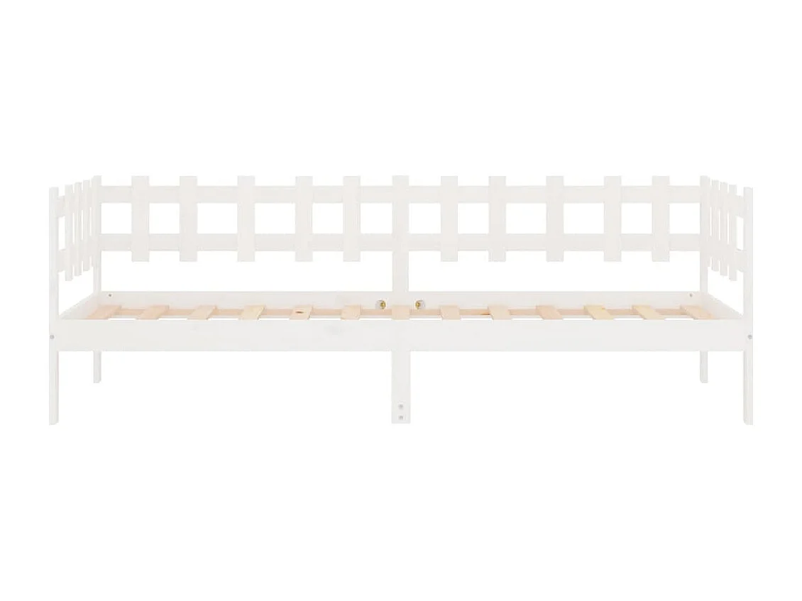 Lit de jour Blanc 80x200 cm Bois de pin massif