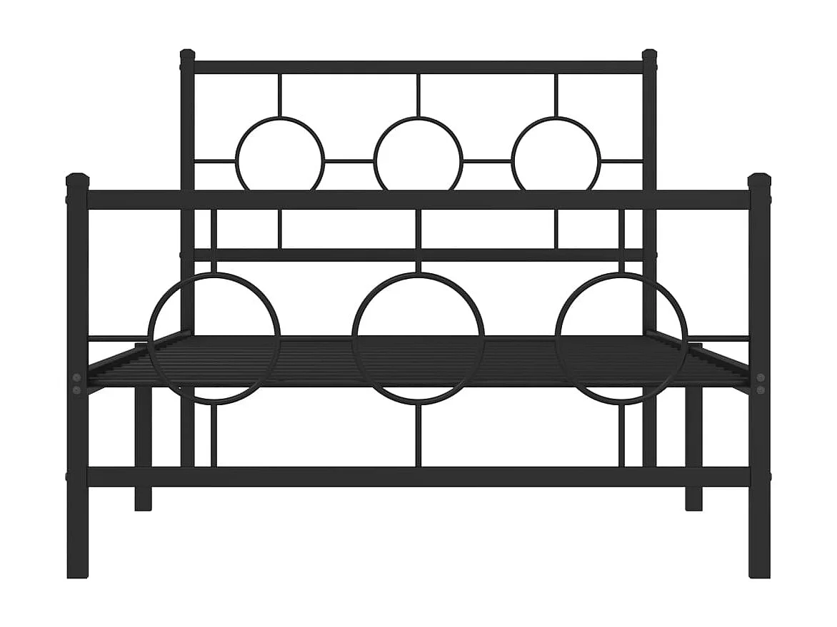 Estrutura de cama com cabeceira e pés 100x190 cm metal preto