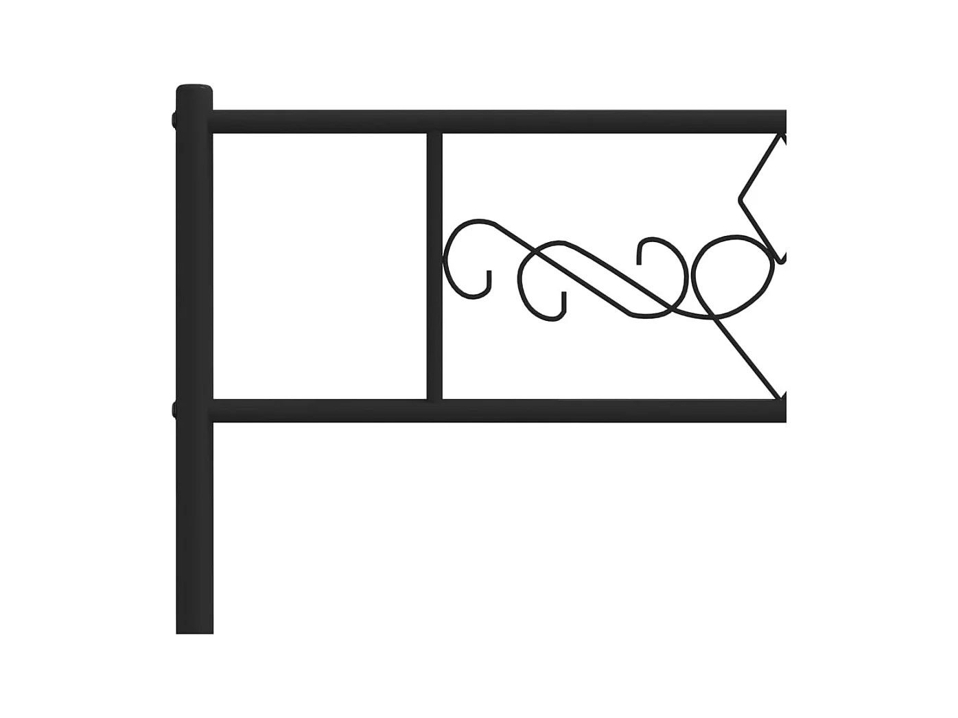 Cadre de lit métal avec tête de lit noir 75x190 cm