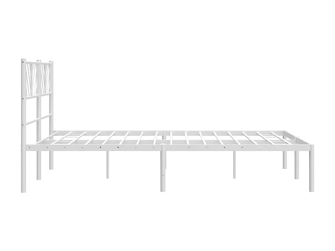 Estrutura de cama com cabeceira 140x200 cm metal branco