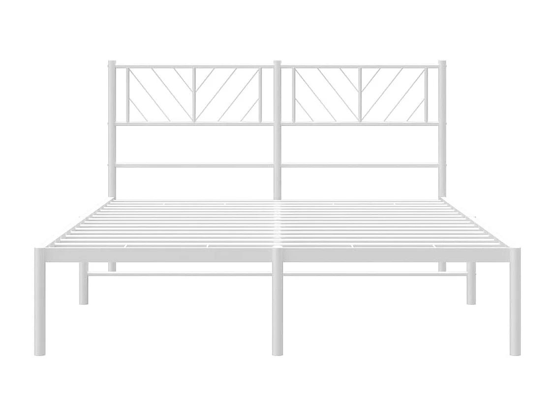 Estrutura de cama com cabeceira 140x200 cm metal branco
