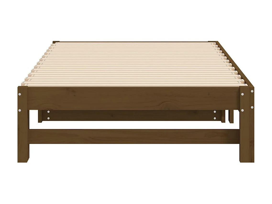 Lit coulissant Marron miel 2x(90x190) cm Bois de pin massif