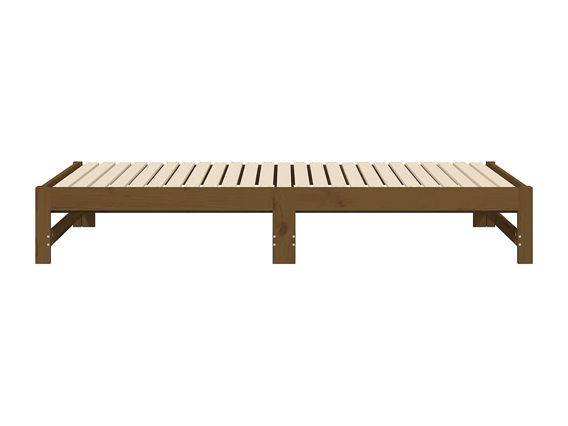 Lit coulissant Marron miel 2x(90x190) cm Bois de pin massif