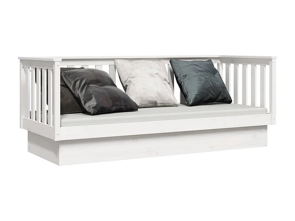 Lit de jour Blanc 90x190 cm Bois de pin massif