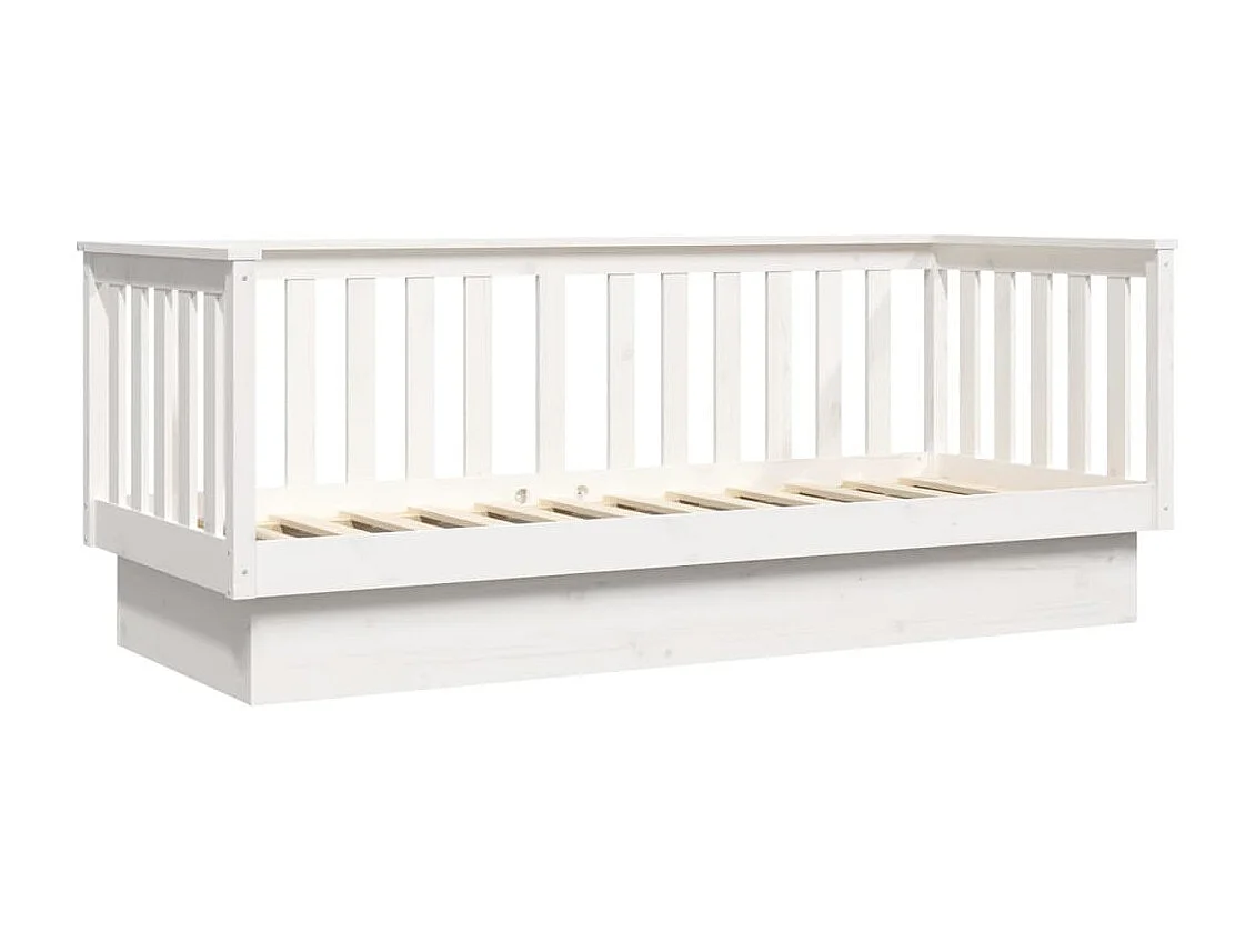 Lit de jour Blanc 90x190 cm Bois de pin massif