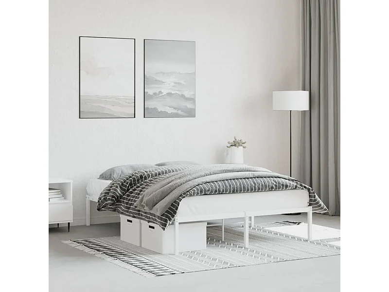 Estructura de cama de metal blanca 140x200 cm