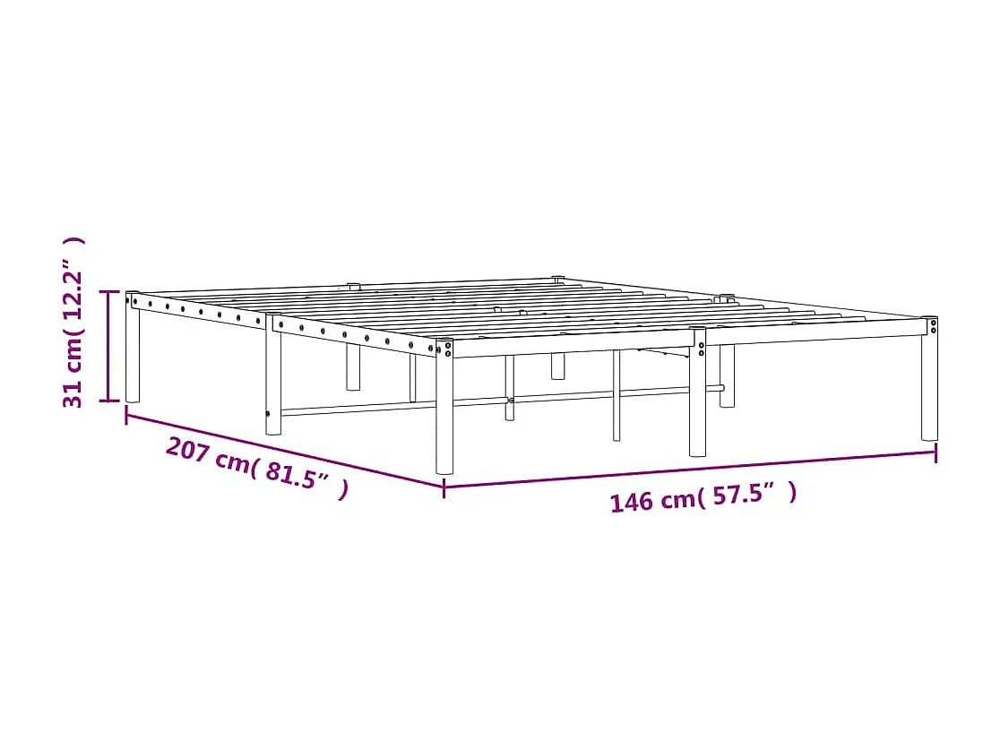 Estructura de cama de metal blanca 140x200 cm