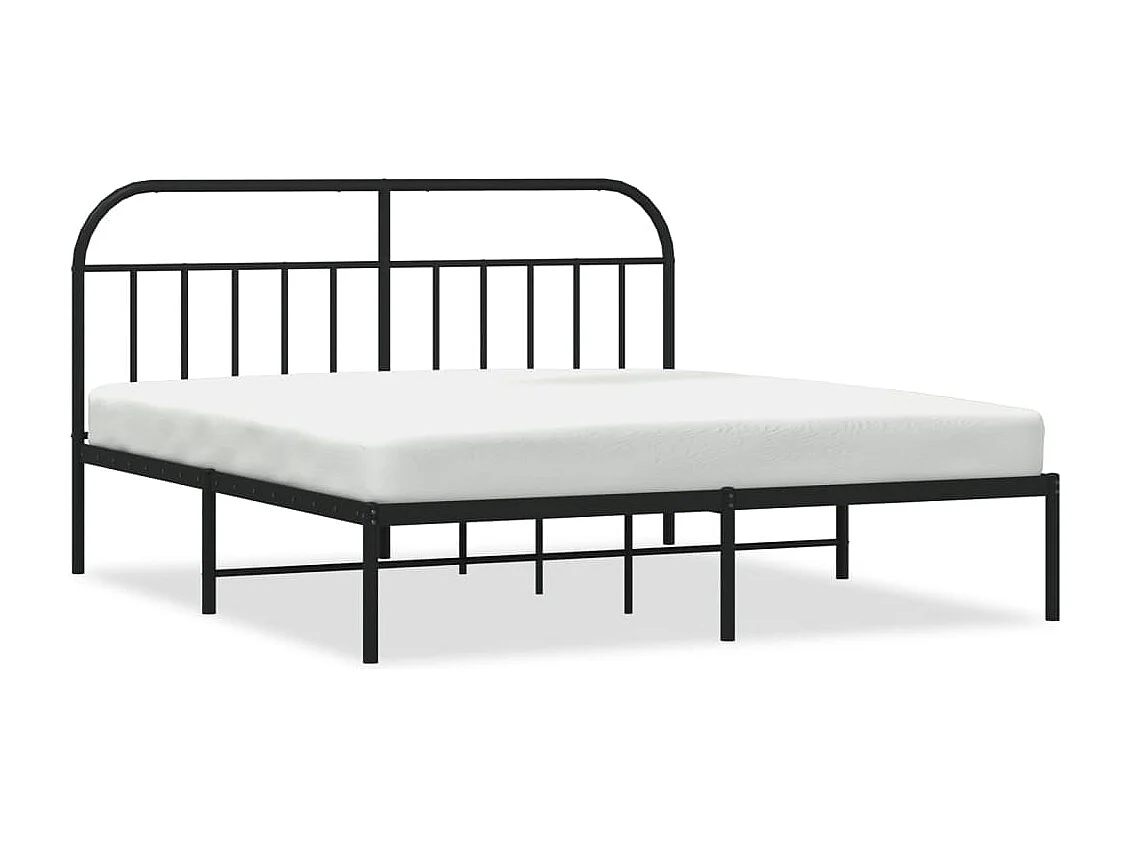 Estrutura de cama com cabeceira 160x200 cm metal preto